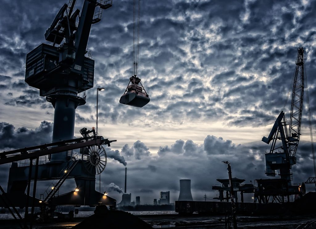 crane, port, shipping industry, harbor, pier, clouds, industrial plant, unloading, gripper, tower crane, twilight, dusk, crane, crane, crane, nature, crane, crane, port, port, port