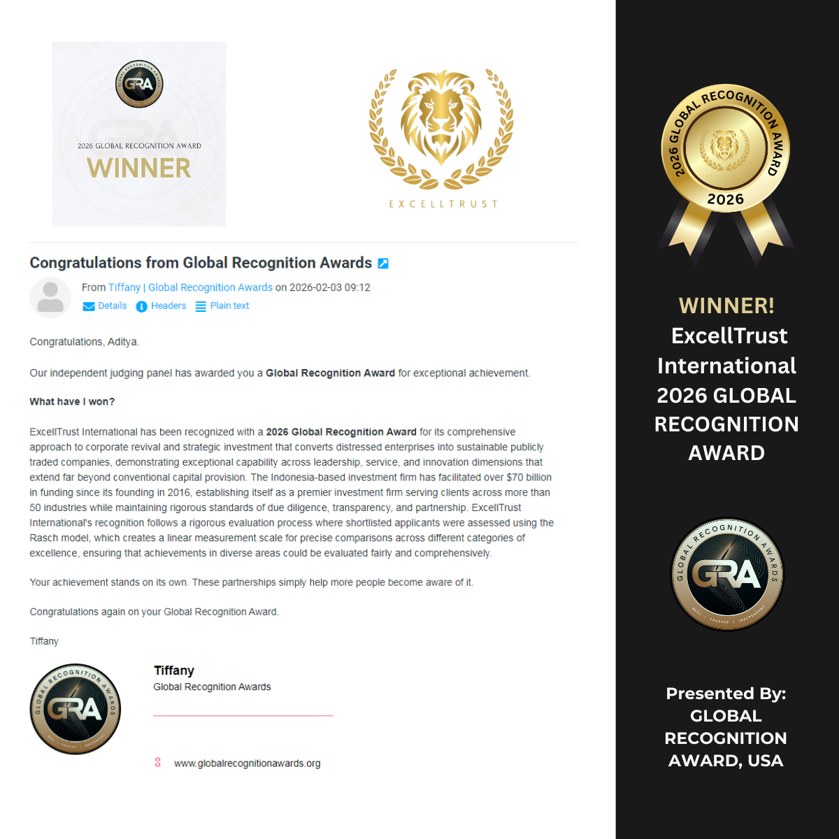 EXCELLTRUST AWARD 2026 GRA